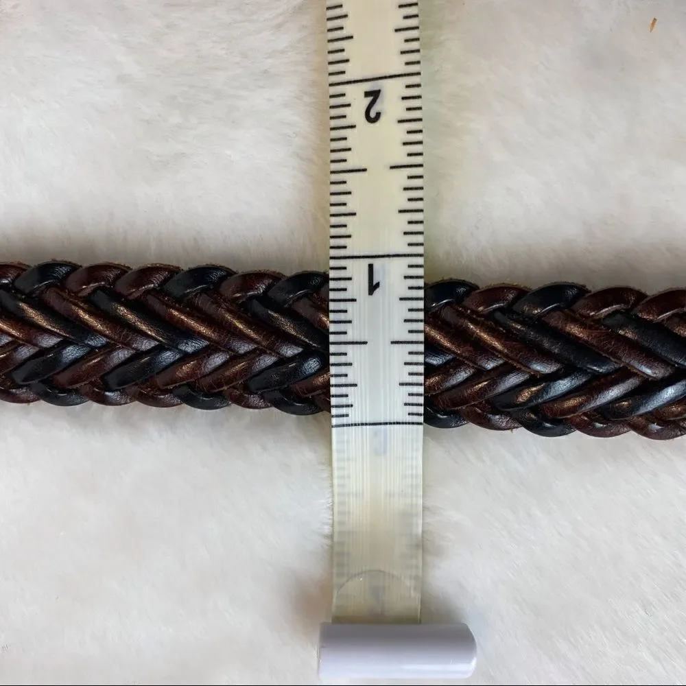 Brighton Brown Braided Leather Belt Size M/L
